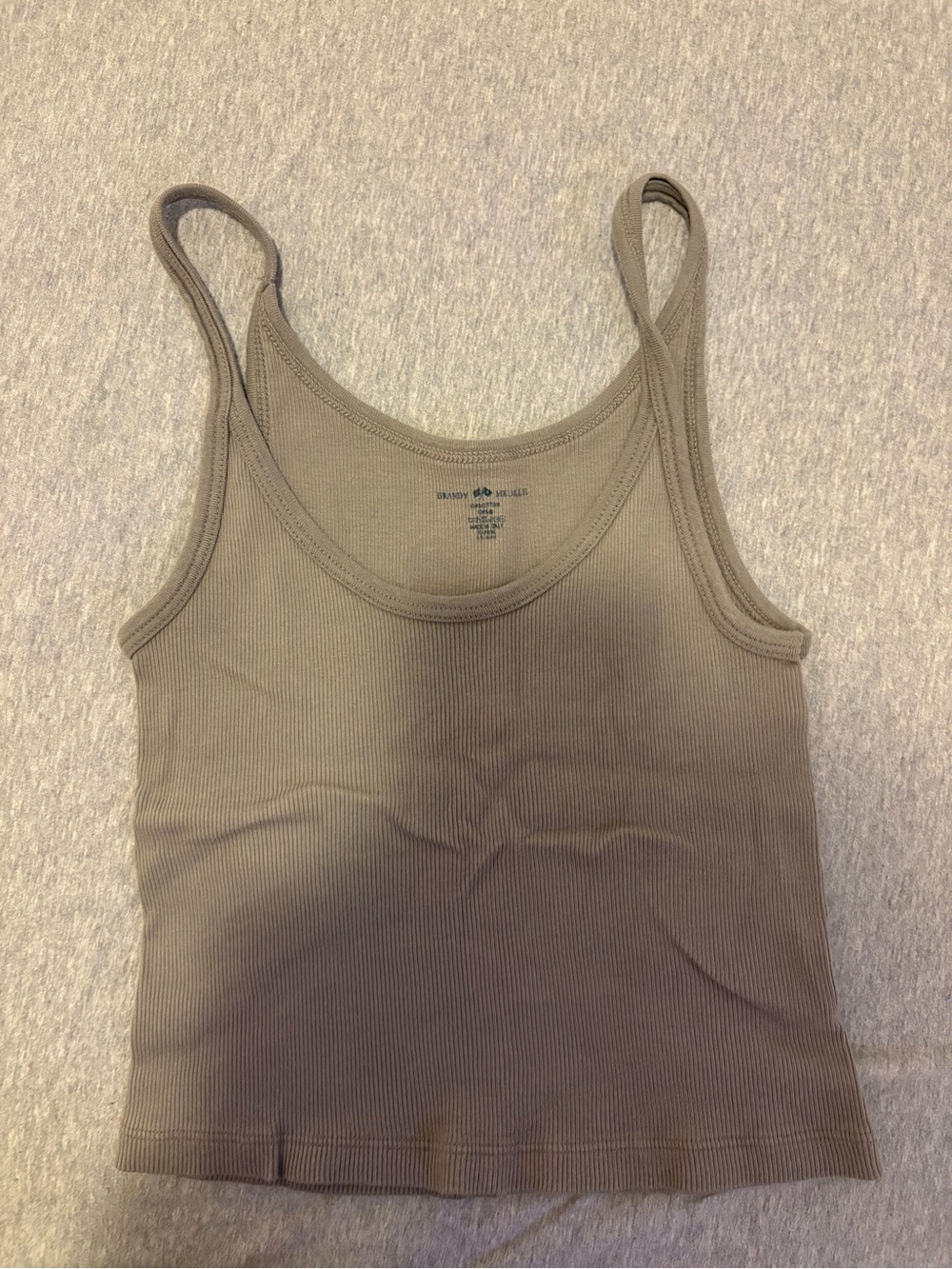 Brandy Melville Ribbed Tank Top in Taupe